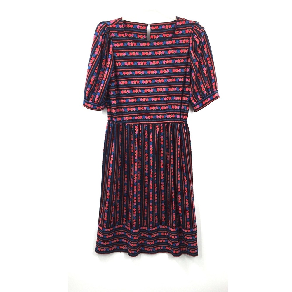 Taurus 2 striped floral granny dress colorful party 80s grandmacore 12